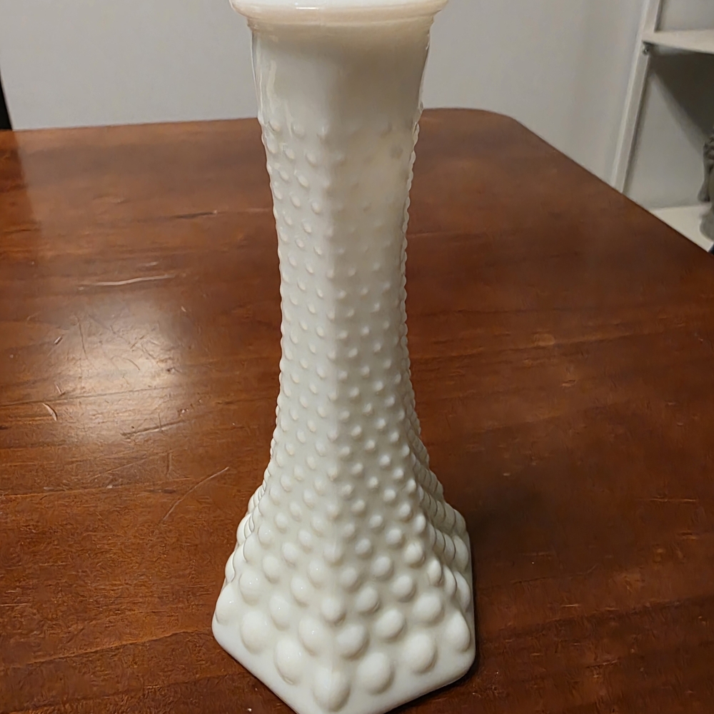 Milk glass Hobnail Vase